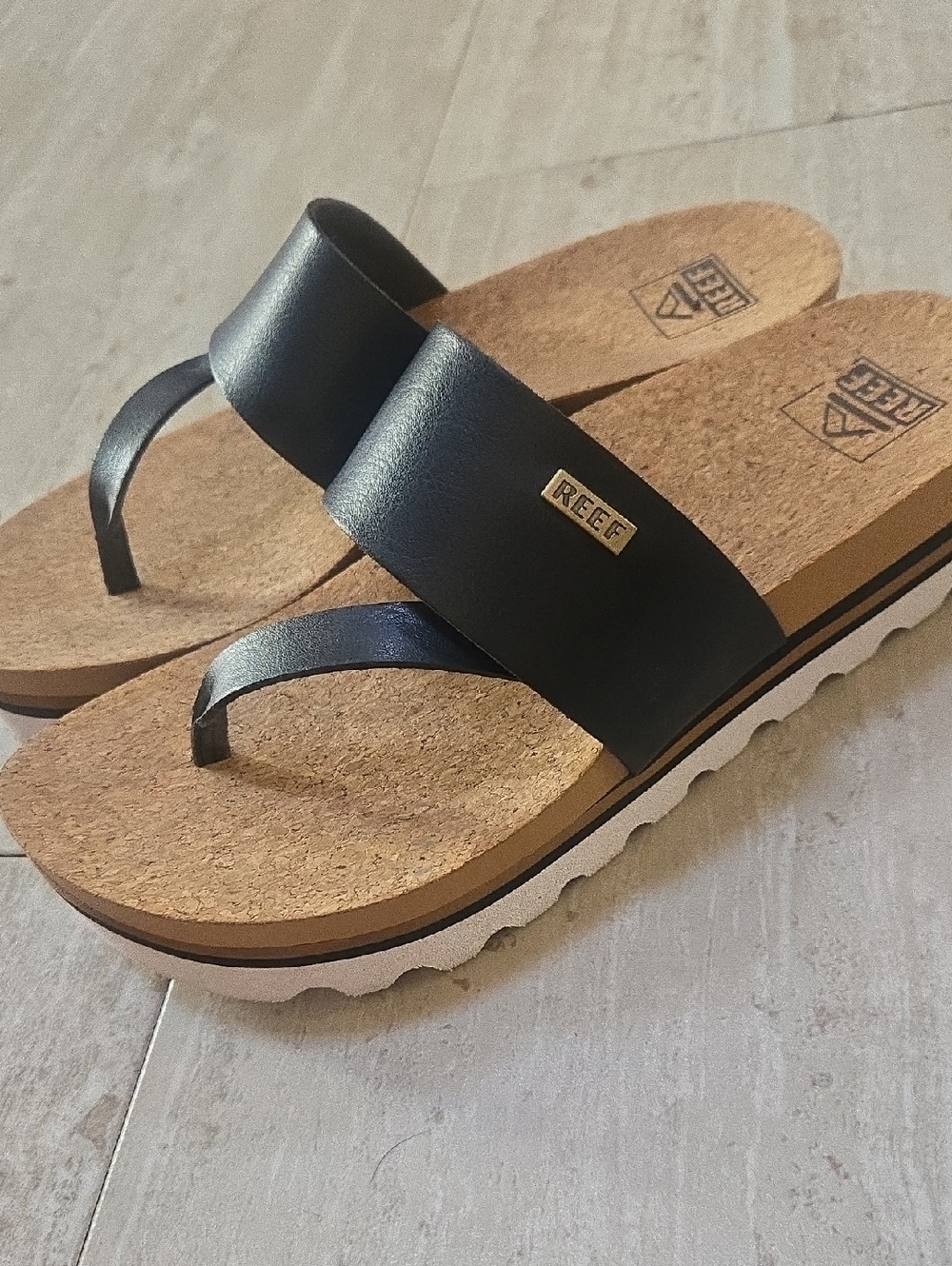 REEF Stylish Cork Wedge Strappy Sandals